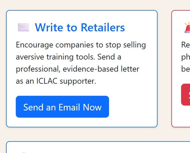 New Tool Now Available in the Website Members Area! - Write to retailers.
