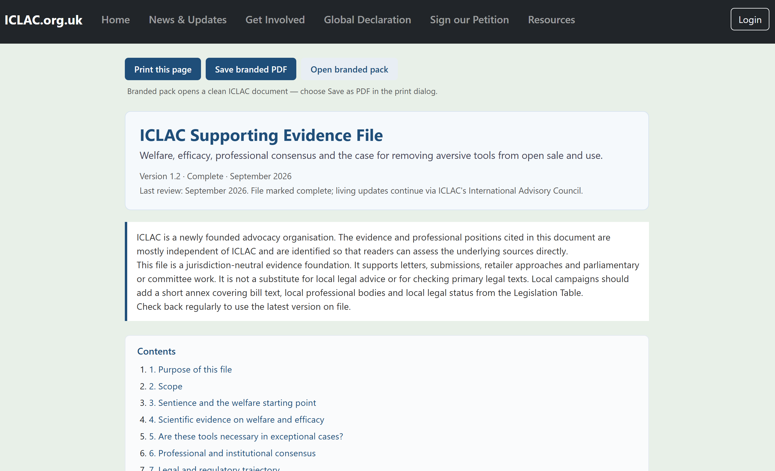 ICLAC Supporting Evidence File